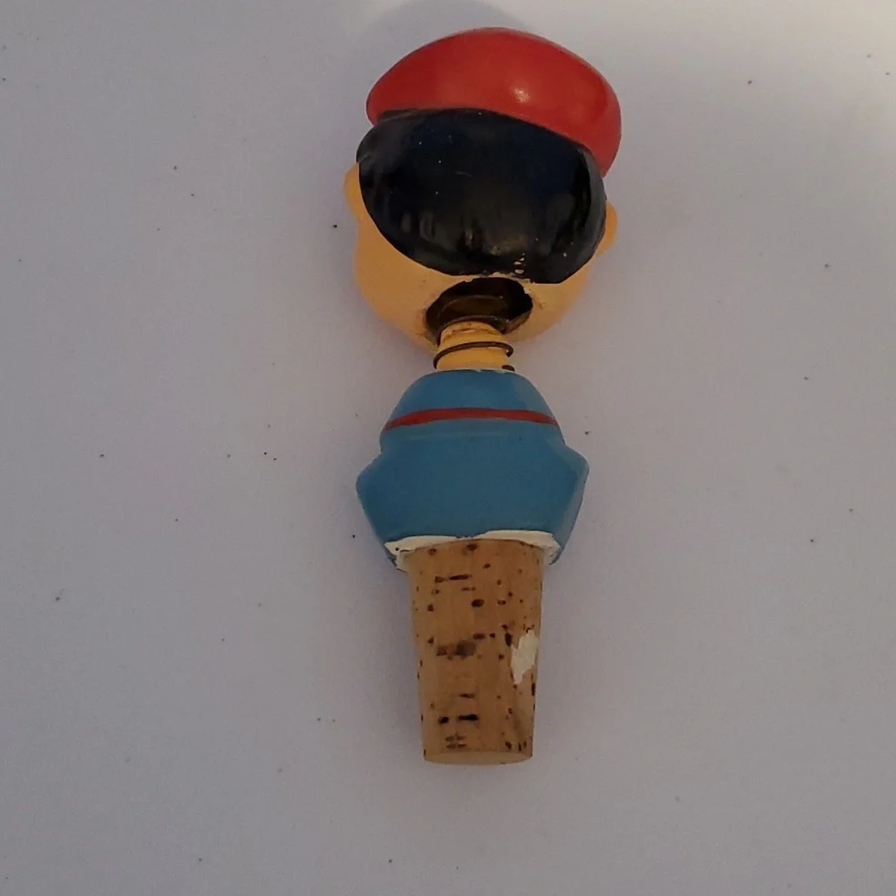 Vintage 1960 Rubens Original Bobblehead Nodder Beatnik Wine Cork Bottle Stopper